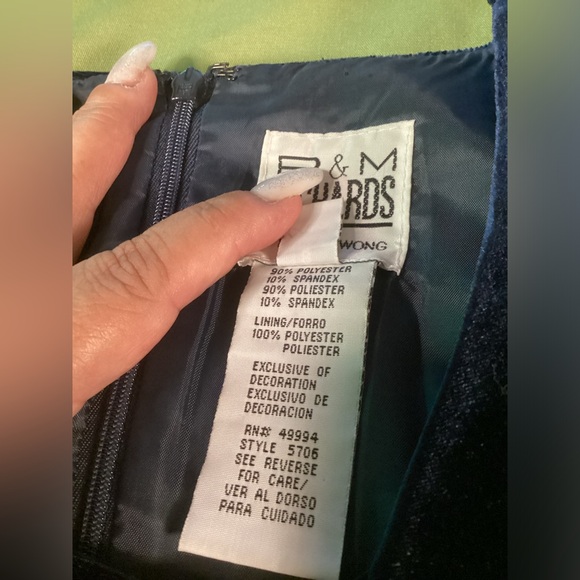 Vintage R & M RICHARD Navy velvet DRESS - Picture 11 of 16